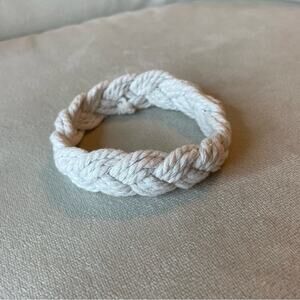 Braided Cotton Rope Bracelet Off White Coastal Cowgirl Boho Nautical Casual